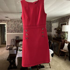 Tommy Hilfiger Sheath Stretch Dress Womens Size 2 - Red Sleeveless Knee Length